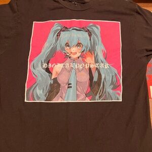 Hatsune Miku Digital Popstar T-Shirt Unisex Large Black Short Sleeve Cotton